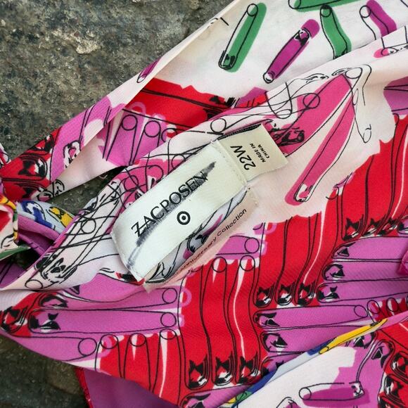 Zac Posen Target Dress Safety Pin Maxi Long Cutout Back Plus Pink Size 22W - Picture 6 of 10